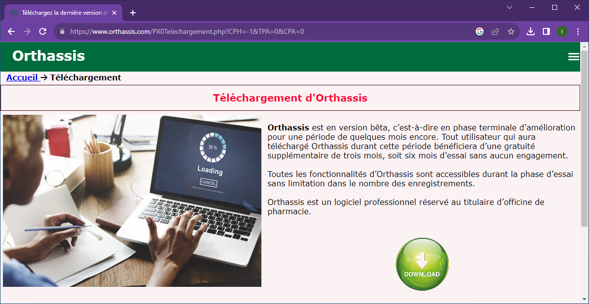 Page réseau du site ortassis.com